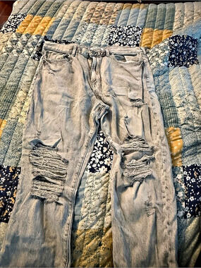 PacSun Slim Taper Distressed Jeans Blue Waist 36 x Inseam 32